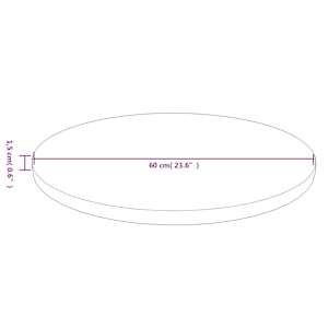 Kulatá stolní deska tmavě hnědá Ø60x1,5 cm ošetřený masivní dub - obrázek 4