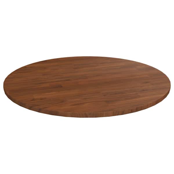 vidaXL &uuml;mmargune lauaplaat, tumepruun, &Oslash;80x1,5 cm, t&ouml;&ouml;deldud tammepuit
