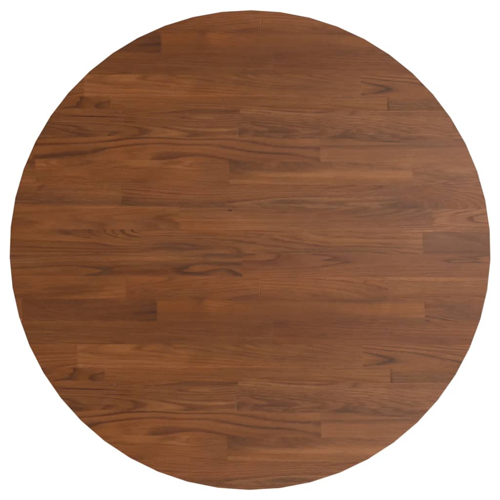 vidaXL Round Table Top Dark Brown Ø80x1.5 cm Treated Solid Wood Oak