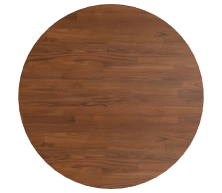 vidaXL Round Table Top Dark Brown Ø80x1.5 cm Treated Solid Wood Oak