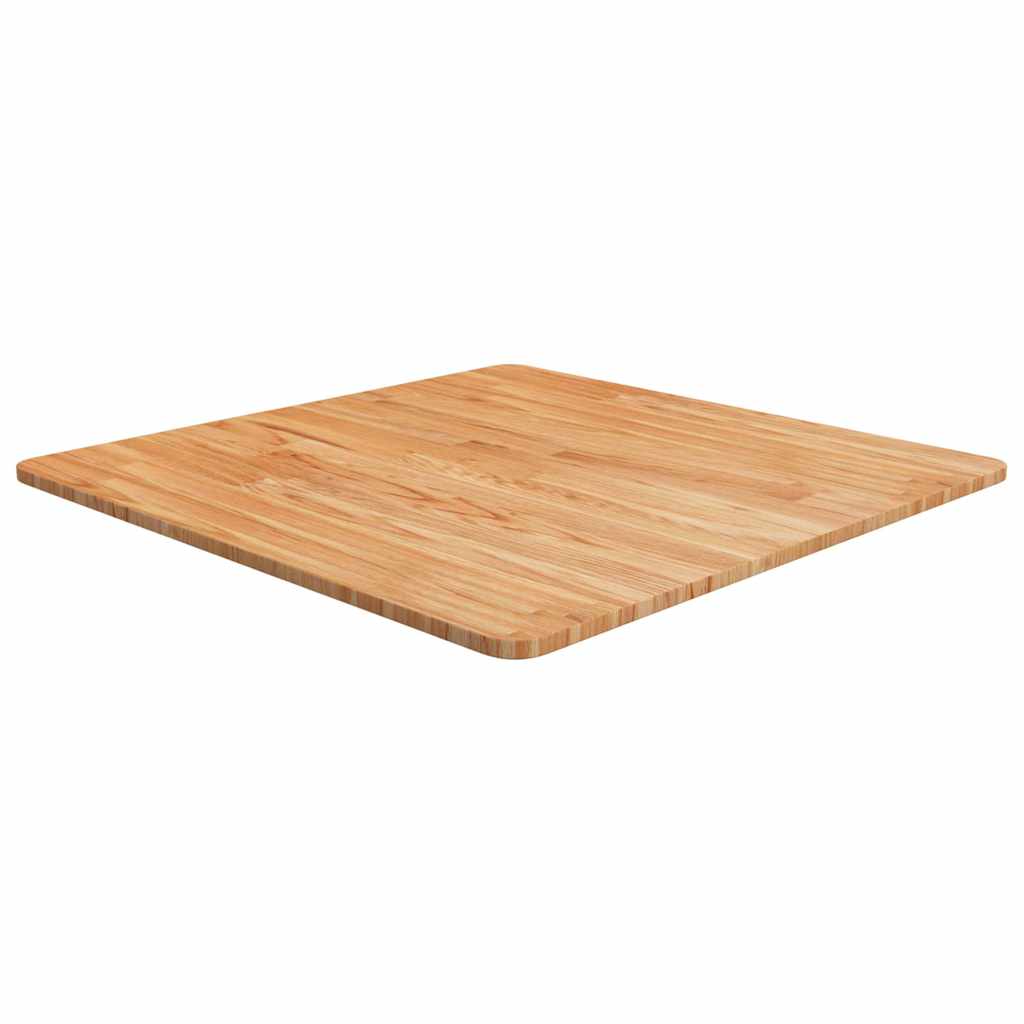 Firkantet Bordplade Ubehandlet Massivt Egetræ - Lysebrun / 70 x 70 x 1.5 cm