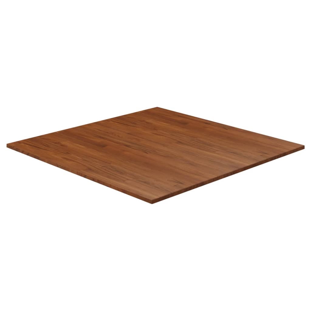 Čtvercová stolní deska tmavě hnědá 90x90x1,5 cm ošetřený dub