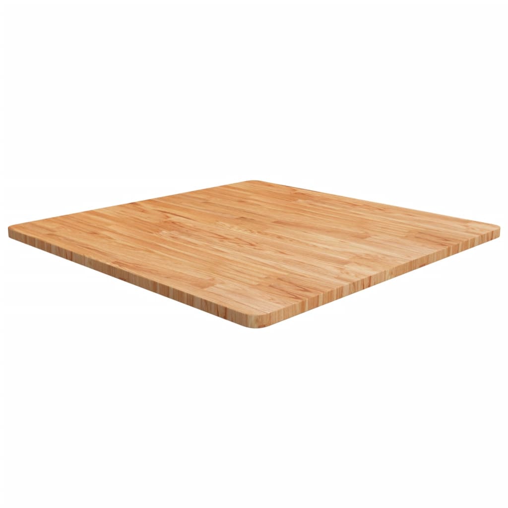 vidaXL firkantet bordplade 90x90x2,5 cm behandlet massivt eg lysebrun