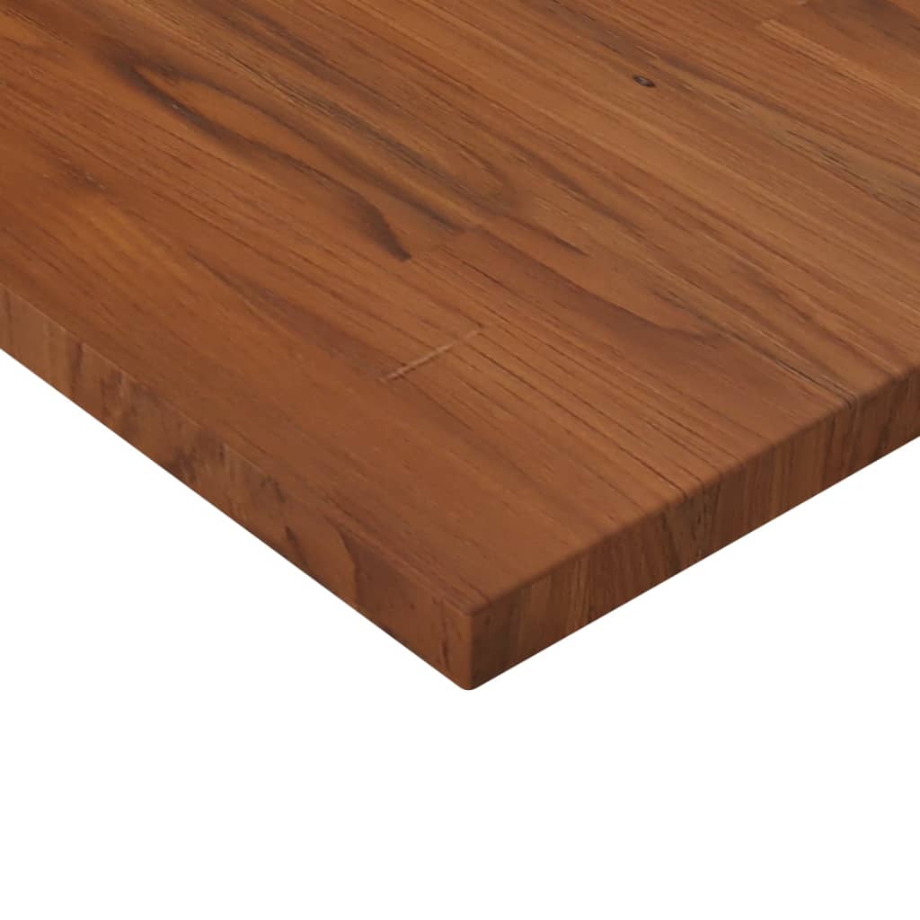 Čtvercová stolní deska tmavě hnědá 70x70x2,5 cm ošetřený dub