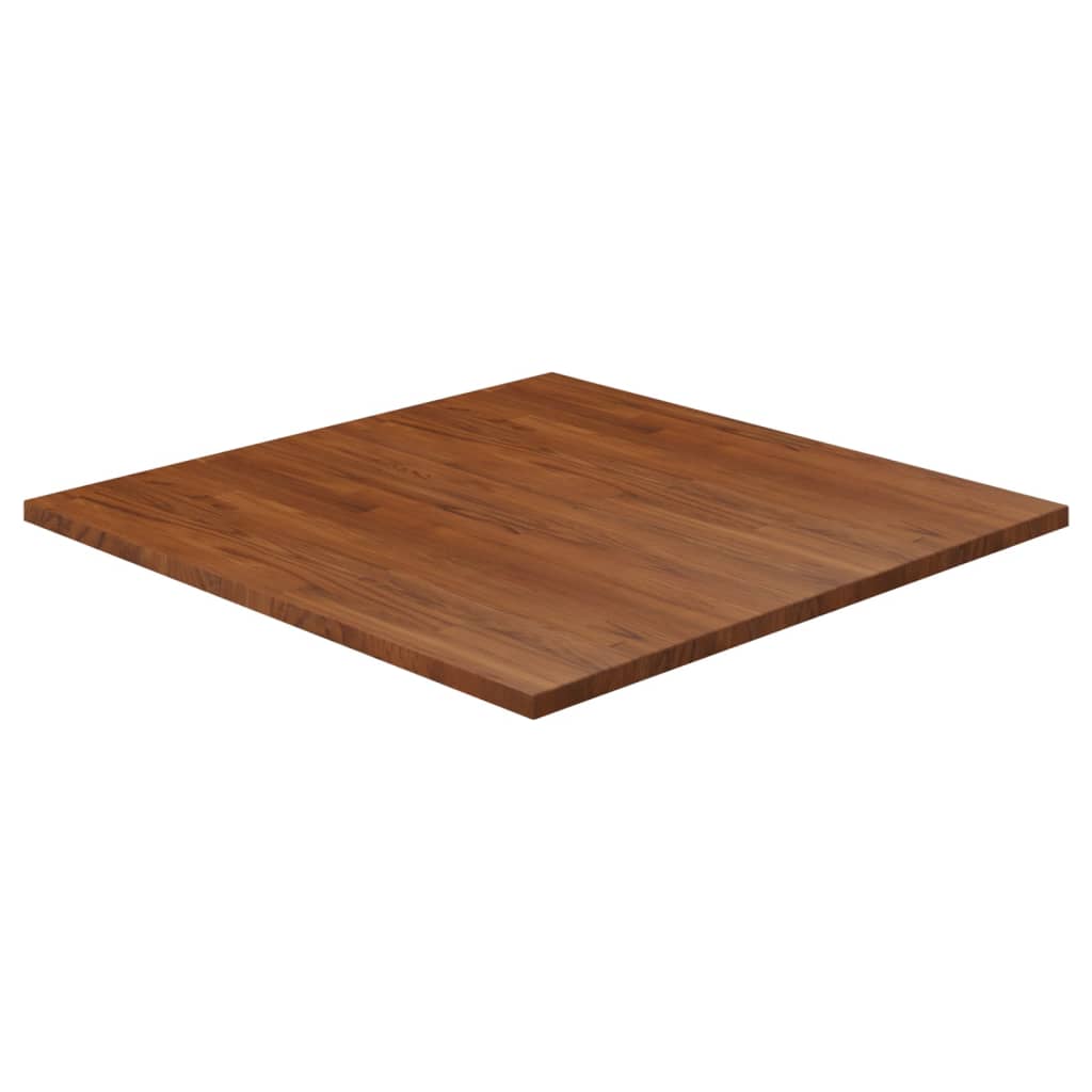 Čtvercová stolní deska tmavě hnědá 90x90x2,5 cm ošetřený dub