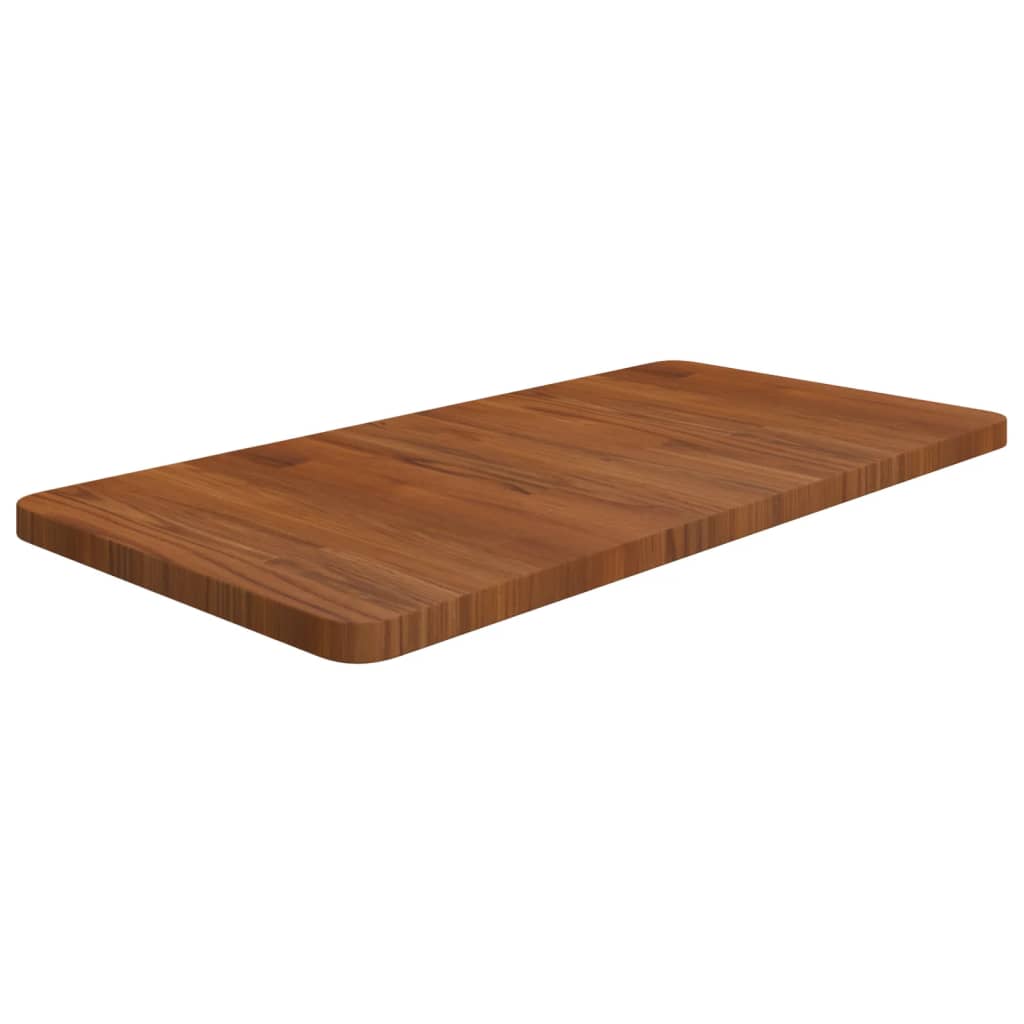 vidaXL bordplade til badeværelse 80x40x2,5 cm massivt træ mørkebrun