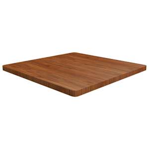 Kvadratna mizna plošča temno rjava 90x90x4 cm trdna hrastovina