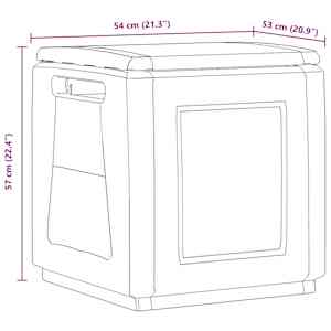 Zahradní úložný box 54 x 53 x 57 cm 130 l tmavě šedý a černý - obrázek 7
