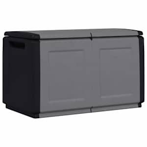 vidaXL aia hoiukast 96x53x57 cm, 230 l, tumehall ja must