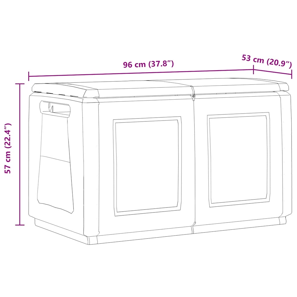 Garden box, 96X53X57 cm, 230 L, dark grey, black