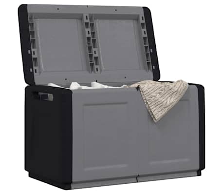 vidaXL Bo&icirc;te de rangement de jardin 96x53x57 cm 230 L Gris fonc&eacute; noir