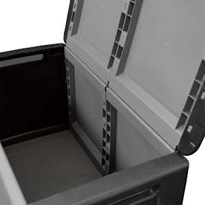 Zahradní úložný box 96 x 53 x 57 cm 230 l tmavě šedý a černý - obrázek 9
