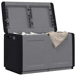 vidaXL Bo&icirc;te de rangement de jardin 96x53x57 cm 230 L Gris fonc&eacute; noir