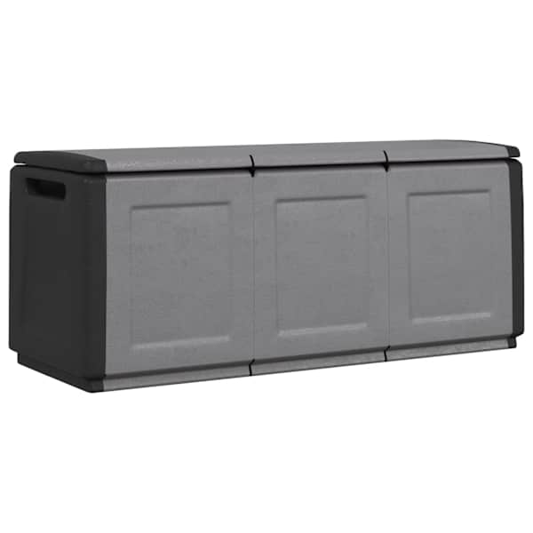 vidaXL aia hoiukast 138x53x57 cm, 330 l, tumehall ja must