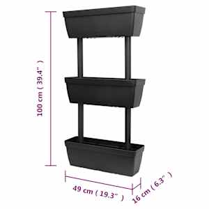 Zahradní truhlíky 6 ks 100 cm antracitové - obrázek 8