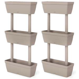 Zahradní truhlíky 6 ks 100 cm taupe - obrázek 2