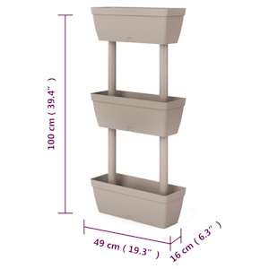 Zahradní truhlíky 6 ks 100 cm taupe - obrázek 7
