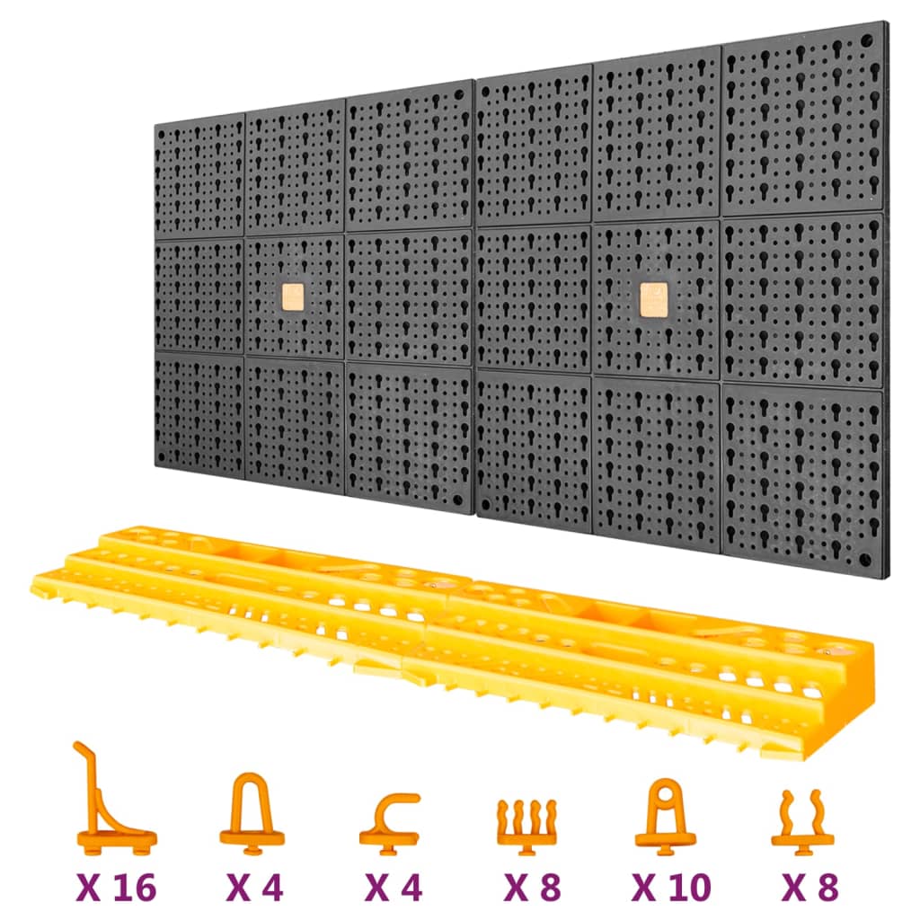 VidaXL Tool Wall 19.7x39.4 50 Hooks PP