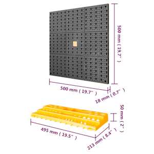 Stěna na nářadí 500 x 1 000 mm 50 háčků PP - obrázek 12