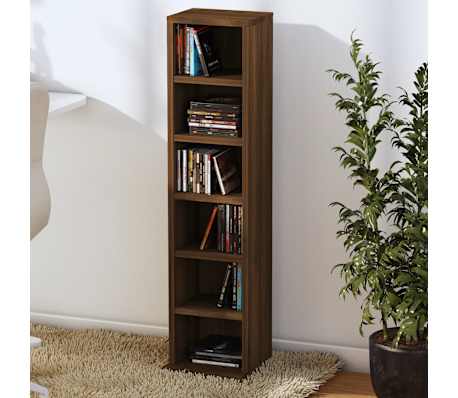 vidaXL CD-hylly ruskea tammi 21x20x88 cm tekninen puu