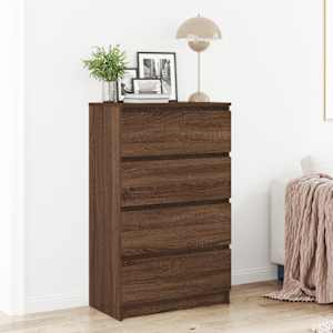 Komoda rjavi hrast 60x35x98,5 cm konstruiran les