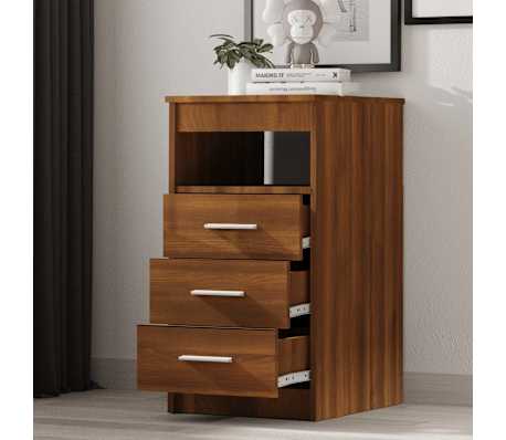 vidaXL Armoire &agrave; tiroirs Ch&ecirc;ne marron 40x50x76 cm Bois d'ing&eacute;nierie