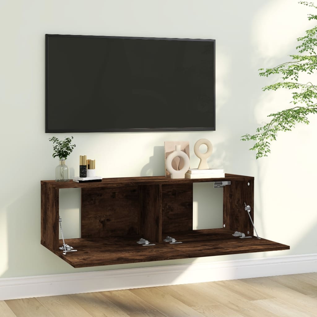 

vidaXL Tv-wandmeubel 100x30x30 cm bewerkt hout gerookt eikenkleurig