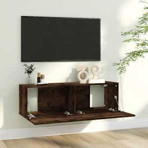 Nástěnná TV skříňka kouřový dub 100x30x30 cm kompozitní dřevo - obrázek 3