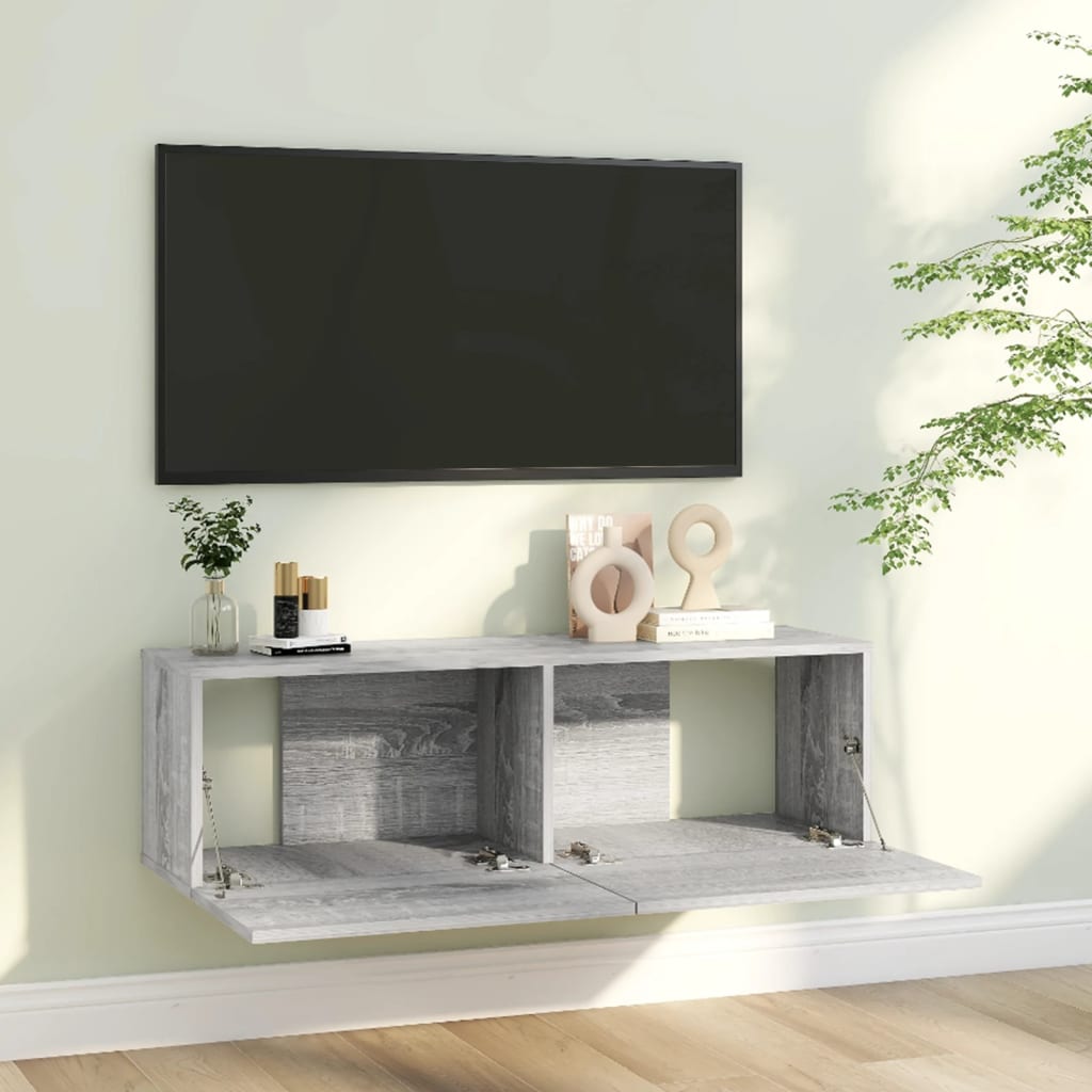 

vidaXL Tv-wandmeubel 100x30x30 cm bewerkt hout grijs sonoma eikenkleur