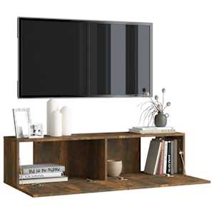 Nástěnná TV skříňka kouřový dub 120x30x30 cm kompozitní dřevo - obrázek 4