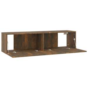 Nástěnná TV skříňka kouřový dub 120x30x30 cm kompozitní dřevo - obrázek 7