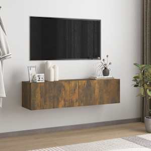 Nástěnná TV skříňka kouřový dub 120x30x30 cm kompozitní dřevo - obrázek 1