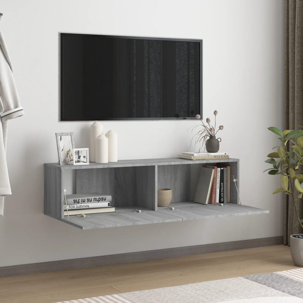 vidaXL Tv-wandmeubel 120x30x30 cm bewerkt hout grijs sonoma eiken afbeelding