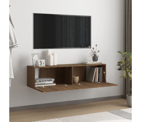 vidaXL Sieninė televizoriaus spintelė, ruda, 120x30x30 cm, mediena