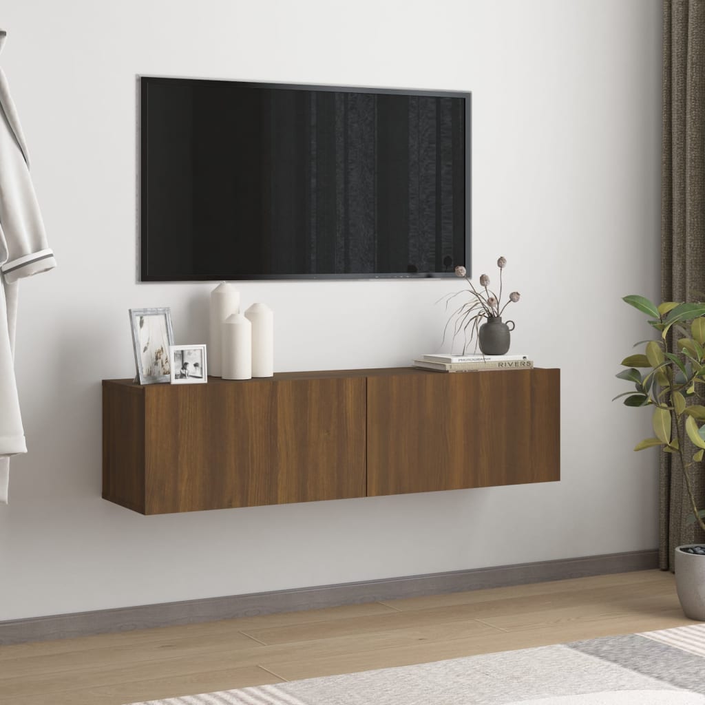 vidaXL ComodÄƒ TV de perete, stejar maro, 120x30x30 cm, lemn compozit