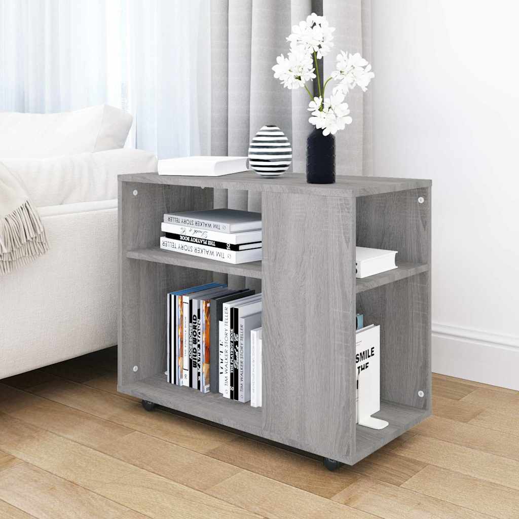 vidaXL Stolik boczny, szary d�b sonoma, 70x35x60,5 cm