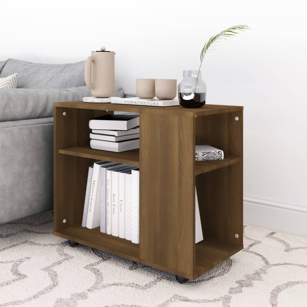 vidaXL Bijzettafel 70x35x55 cm bewerkt hout bruin eikenkleur afbeelding