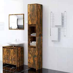 Koupelnová skříňka kouřový dub 30x30x183,5 cm kompozitní dřevo - obrázek 1