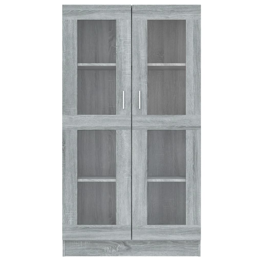 vidaXL Vitrinekast 82,5x30,5x150 cm bewerkt hout grijs sonoma eiken afbeelding