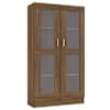 vidaXL vitriinkapp, pruun tamm, 82,5x30,5x150 cm, tehispuit