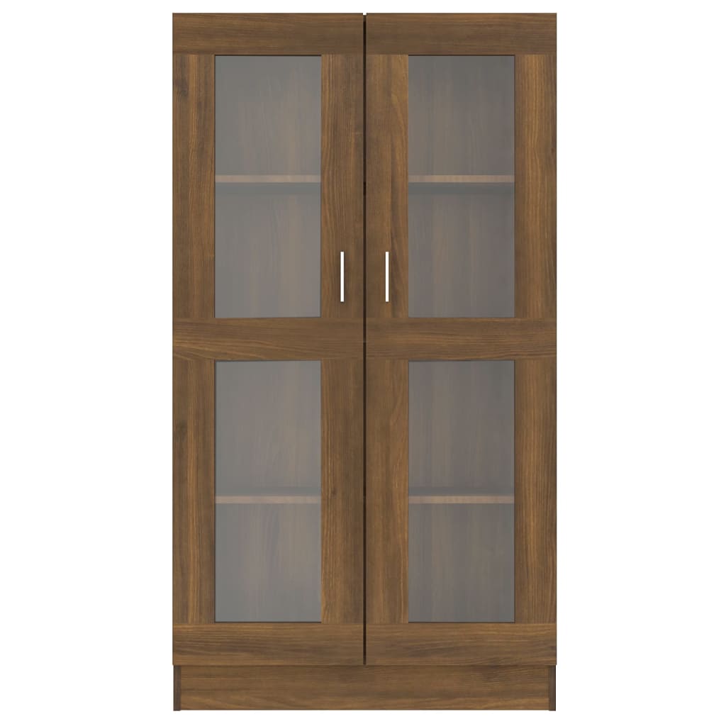 

vidaXL Vitrinekast 82,5x30,5x150 cm bewerkt hout bruineikenkleurig