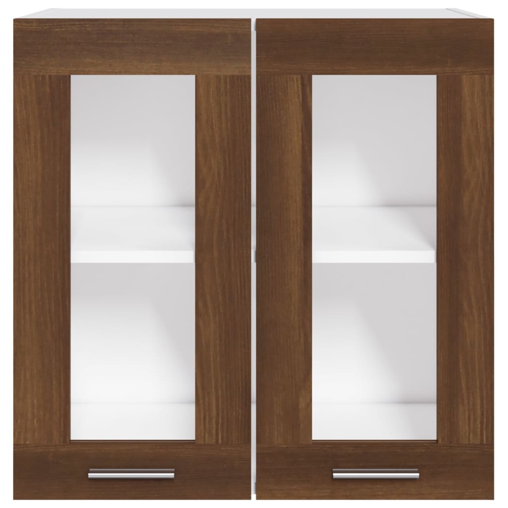vidaXL Vitrinekast hangend Lyon 60x31x60 cm bewerkt hout bruin eikenkleur afbeelding