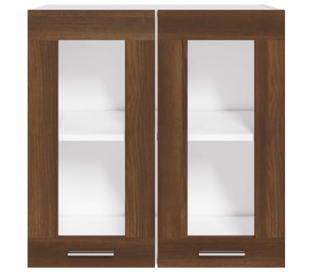 vidaXL Vitrine suspendue "Lyon" Ch&ecirc;ne brun 60 x 31 x 60 cm Bois d'ing&eacute;nierie