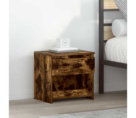vidaXL Noptiere, 2 buc., stejar afumat,40x30x39 cm, lemn prelucrat