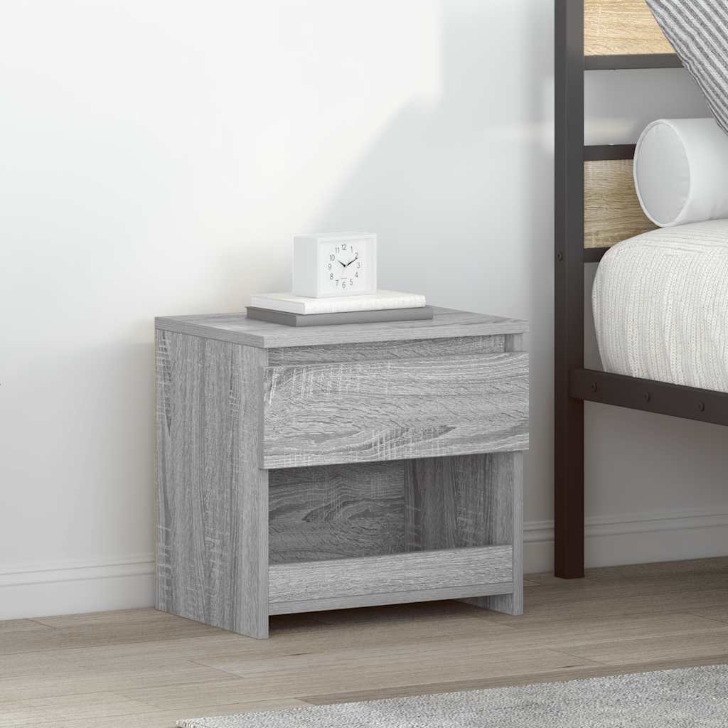 vidaXL Nachtkastjes 2 st 40x30x39 cm bewerkt hout grijs sonoma eiken afbeelding