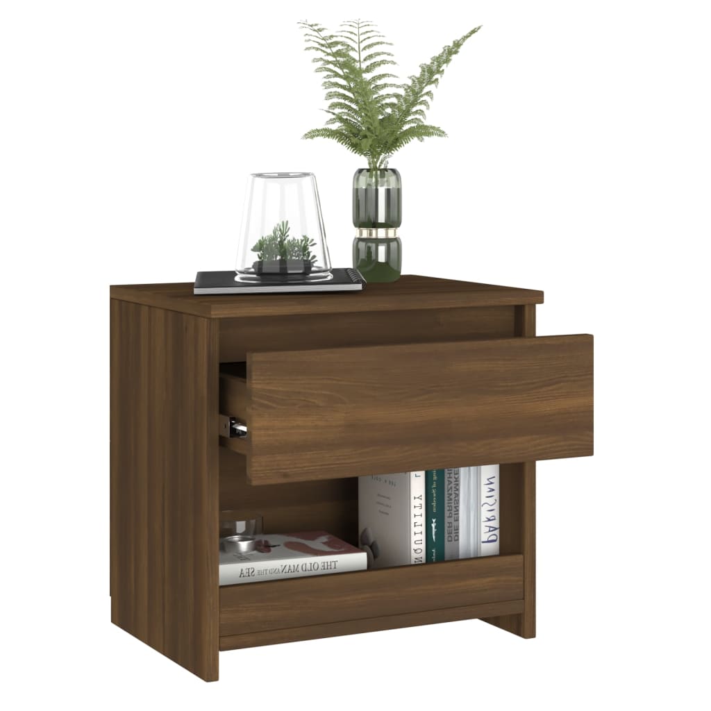

vidaXL Nachtkastje 40x30x39 cm bewerkt hout bruineikenkleurig