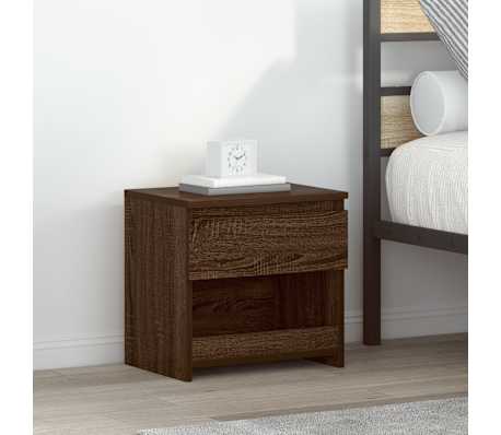 vidaXL Noptiere, 2 buc., stejar maro, 40x30x39 cm, lemn prelucrat