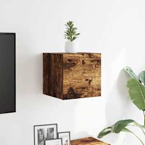 Nástěnná TV skříňka kouřový dub 30,5 x 30 x 30 cm - obrázek 3