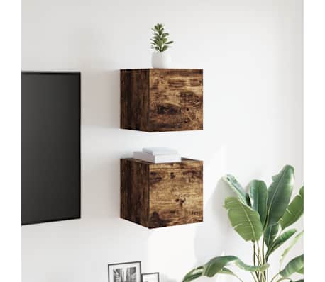 vidaXL Sieninės televizoriaus spintelės, 2vnt., ąžuolo, 30,5x30x30cm