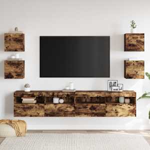 Nástěnné TV skříňky 2 ks kouřový dub 30,5 x 30 x 30 cm - obrázek 3